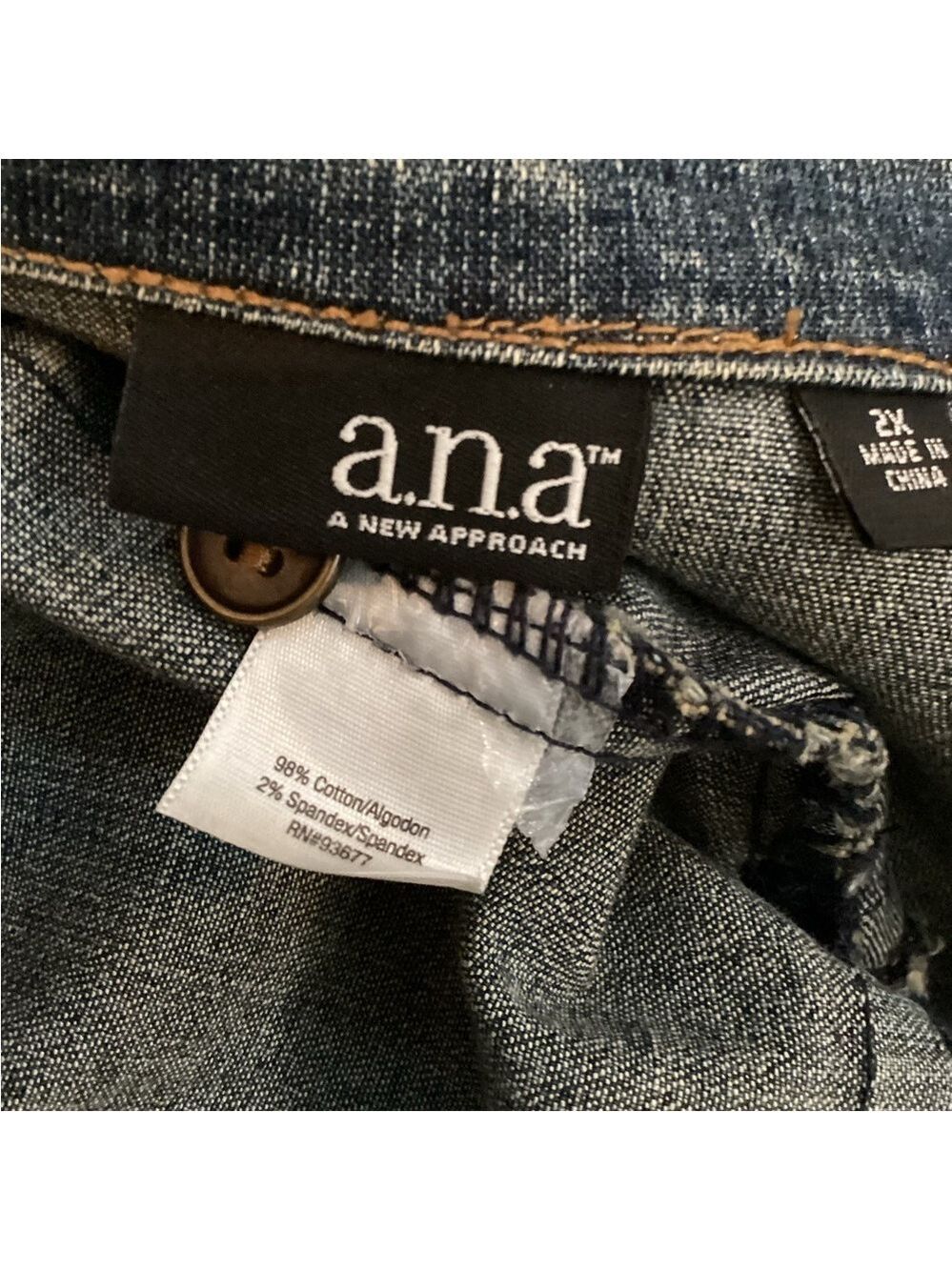 a.n.a 3 button painted floral glitter embellished Jean jacket Woman’s size 2X - Picture 15 of 15